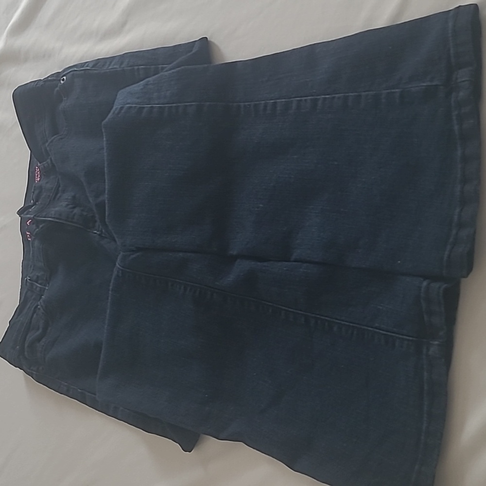Girls plus size bootcut jeans with adjustable waist.